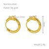 European & American Fashion Luxury Zirconia Water Drop Titanium Steel Hoop Earrings for Women
