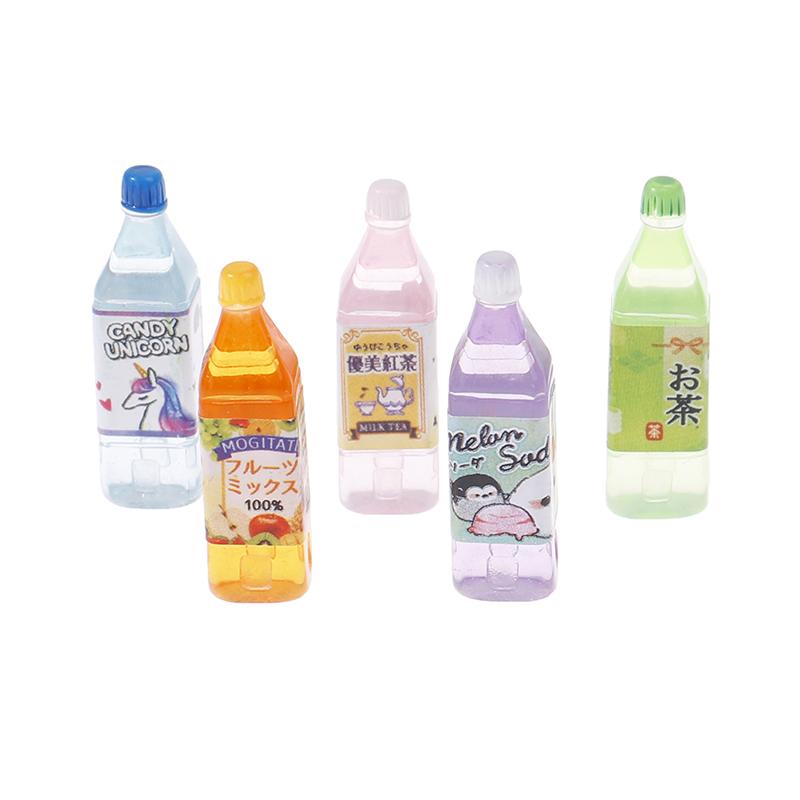 5Pcs Dollhouse Miniature Food Play Japanese Juice Tea Drink Model Props Life Set