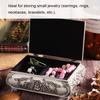 Retro Zinklegierung Metall Stereoskopisch Rose Geschnitzt Schmuckschatulle Ring Ohrring Schatulle (12.5*9.5*5.5)