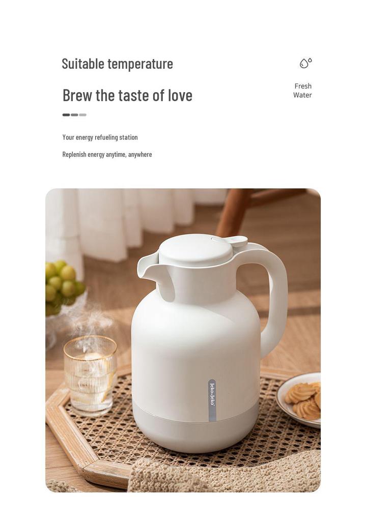 Large Capacity Electric Kettle with Insulated Glass Inner Liner - 48-Hour Thermal Flask for Dorms and Homes