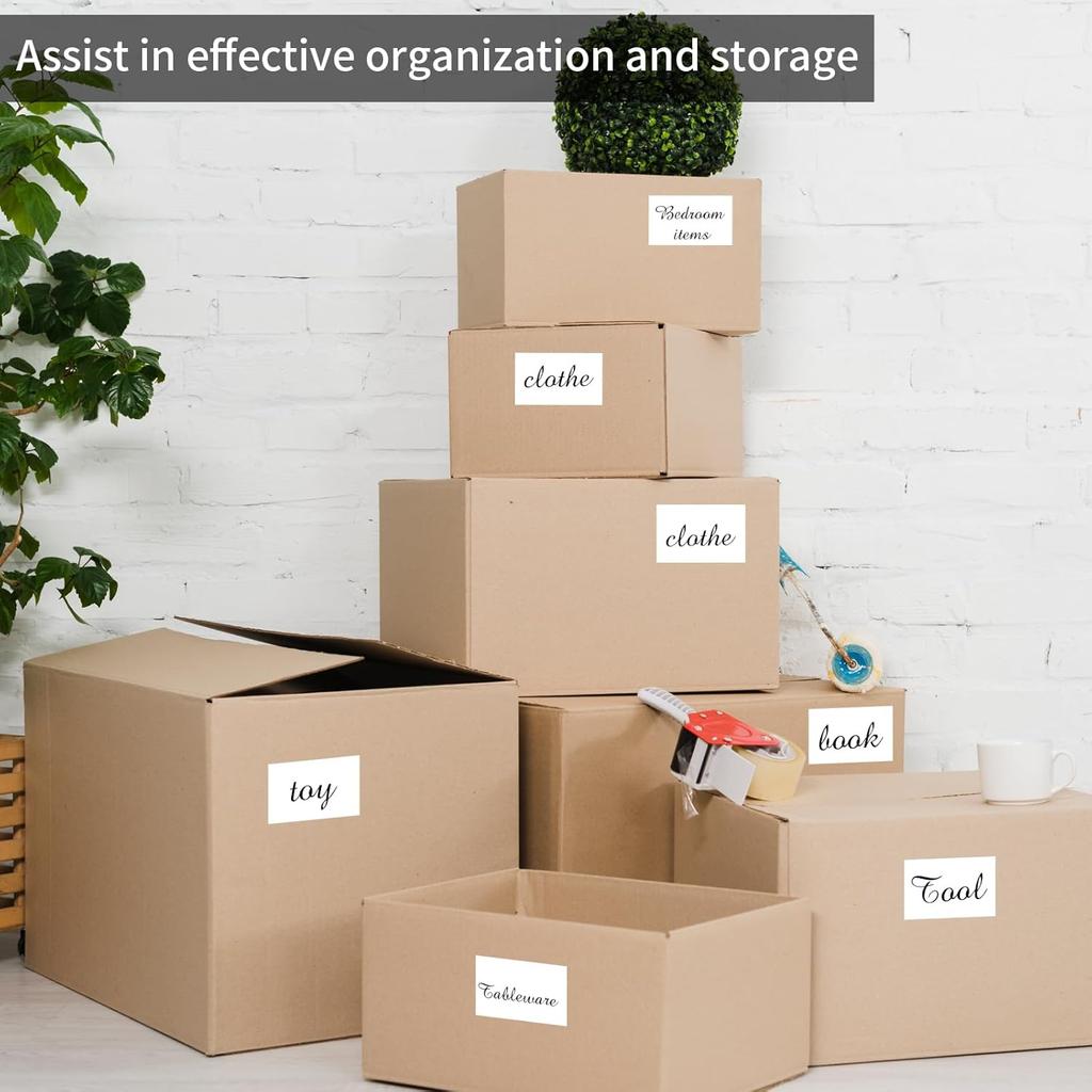 STARLIBOO Removable Colored Labels Stickers, 3X5 Inch Removable Large Label Stickers for Moving Boxes and Storage B- Waterproof- Tear Resistant