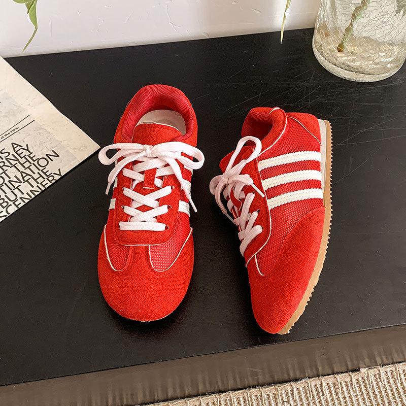Thin German Training Shoes Women's Summer 2025 New Retro Lightweight Breathable Mesh Forrest Gump Shoes Soft-soled Sports Board Shoes
