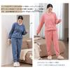 CoeFodMavo Pijama Pufoasă Iarnă Pantaloni Lungi și Mânecă Lungă Drăguț Jacard Solid Polar Perfect pentru Toamnă și Iarnă Set de Damă, Haine de Casă, Top,