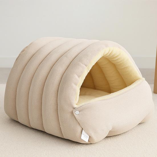 Pet House Bed Non-Slip Base Removable Washable Cover Cave Design Washable Cat Bed with Zipper Indoor Outdoor Portable Nest