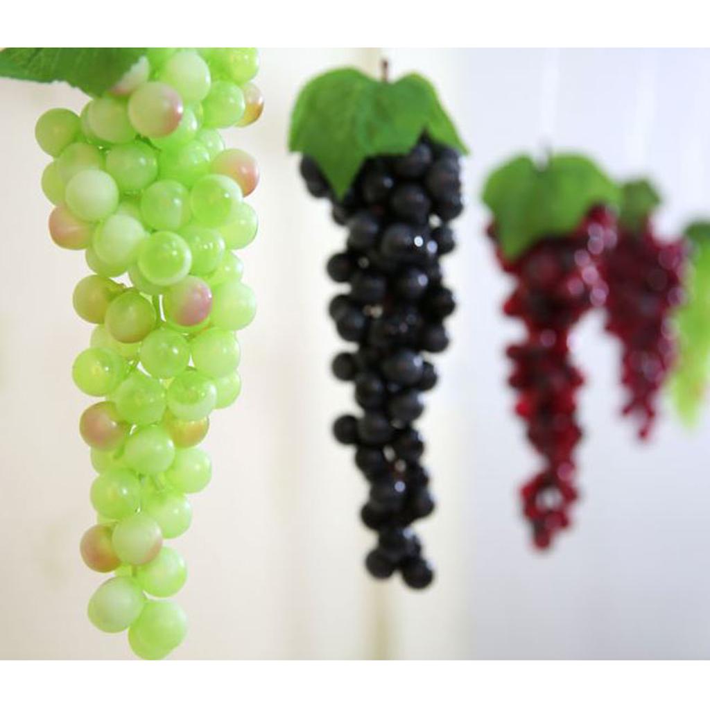 Artificial Plastic Grapes Bunch Fruits Home Kitchen Cabinet Party Decor 15cm 28cm