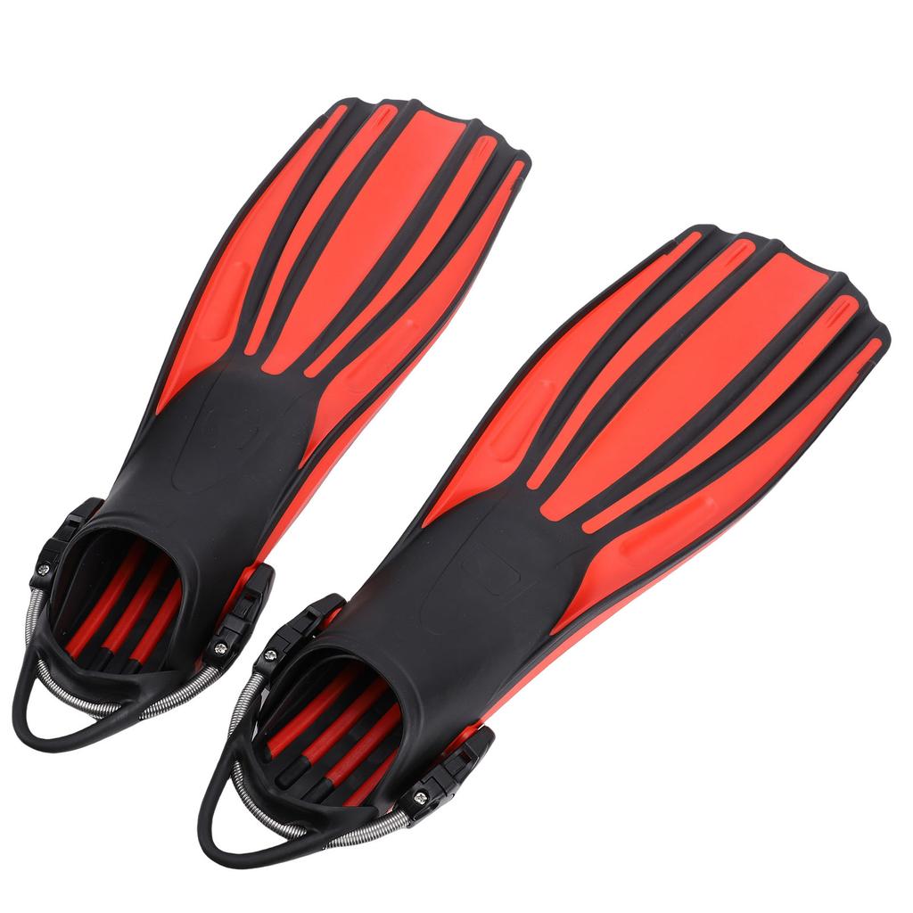 1 Pair Diving Fins TPR Adjustable Long Professional Diving Flippers for Scuba Diving Swimming Surfing Red S