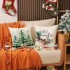 New Christmas Throw Pillow Case Linen Print Christmas Tree Decoration Cushion Living Room Versatile Sofa Cushion