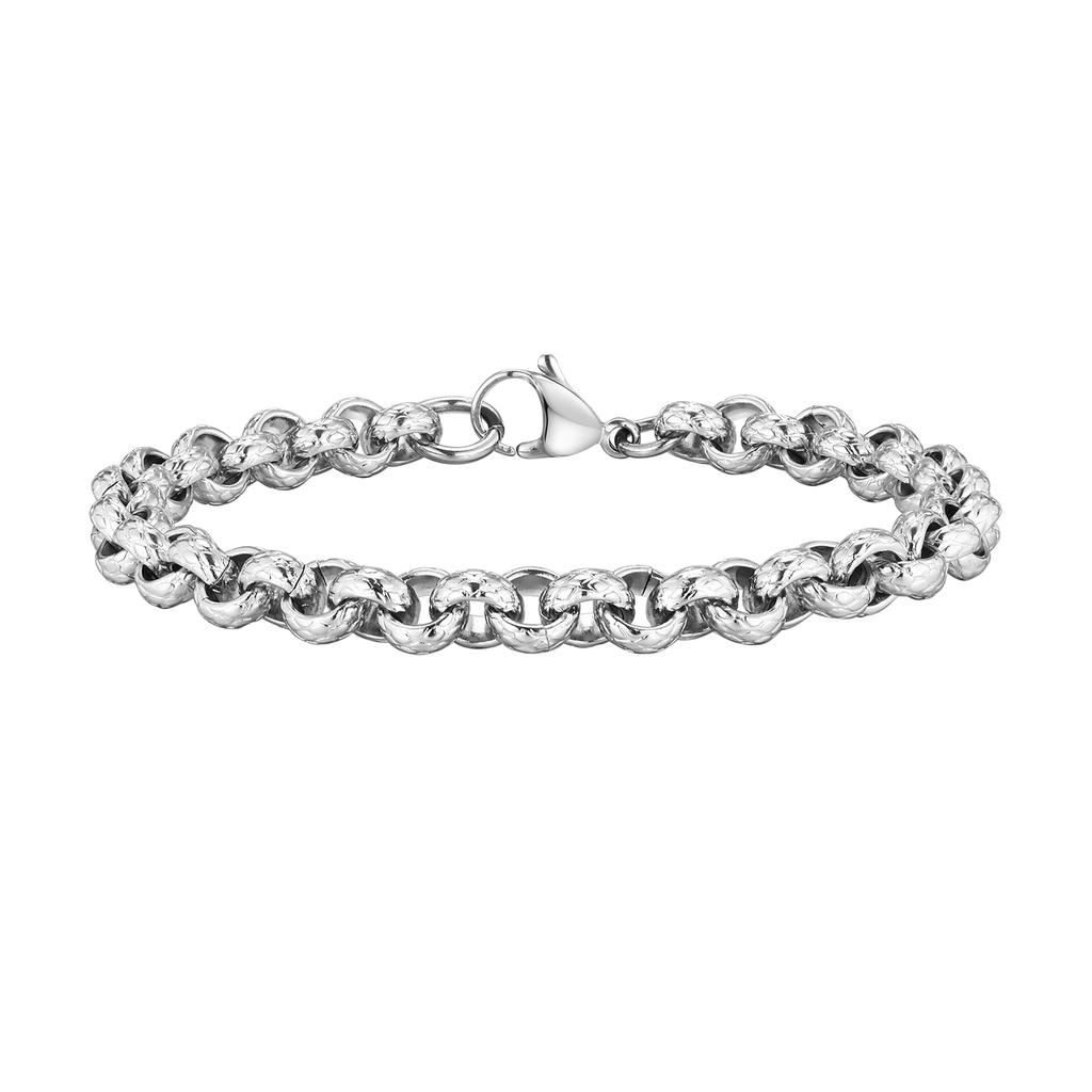 Vnox Punk Drachenschuppen Rolo Kette Armbänder Für Männer Jugendliche Jungen, Schlangenstrukturierte Edelstahl Glieder Armband Schmuck Geschenk