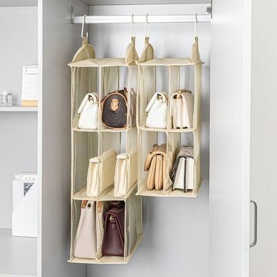 Multi-Layered Fabric Wall-Mounted Dormi Storage Ra Bag Hanging Organizer Closet Storage Bag for Bedroom Organization