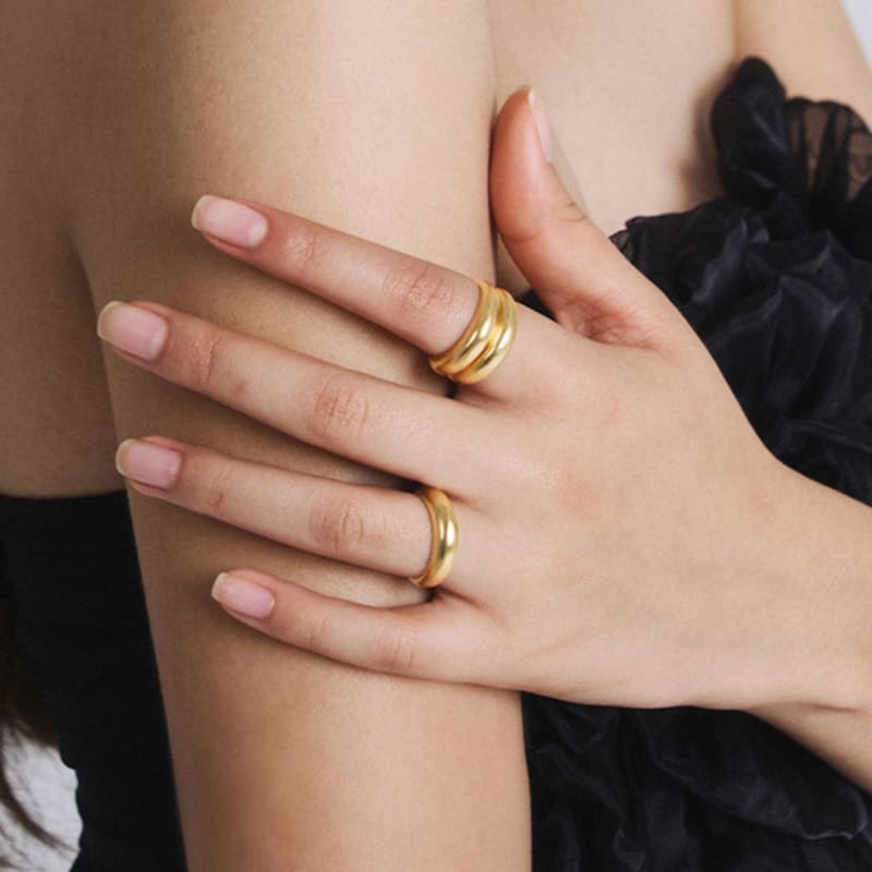 TOU [Silver925] 096 Semi Matte Bulging Silver Ring