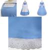 Elegantes Die Schöne und das Biest Belle Blaues Dienstmädchenkleid mit exquisiter Verarbeitung für Halloween