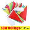 200/100/50M Colorful Triangle Flags Bunting Party Banners Pennant Flag for Outdoor Home Garden Wedding Shop Street Holiday Decor