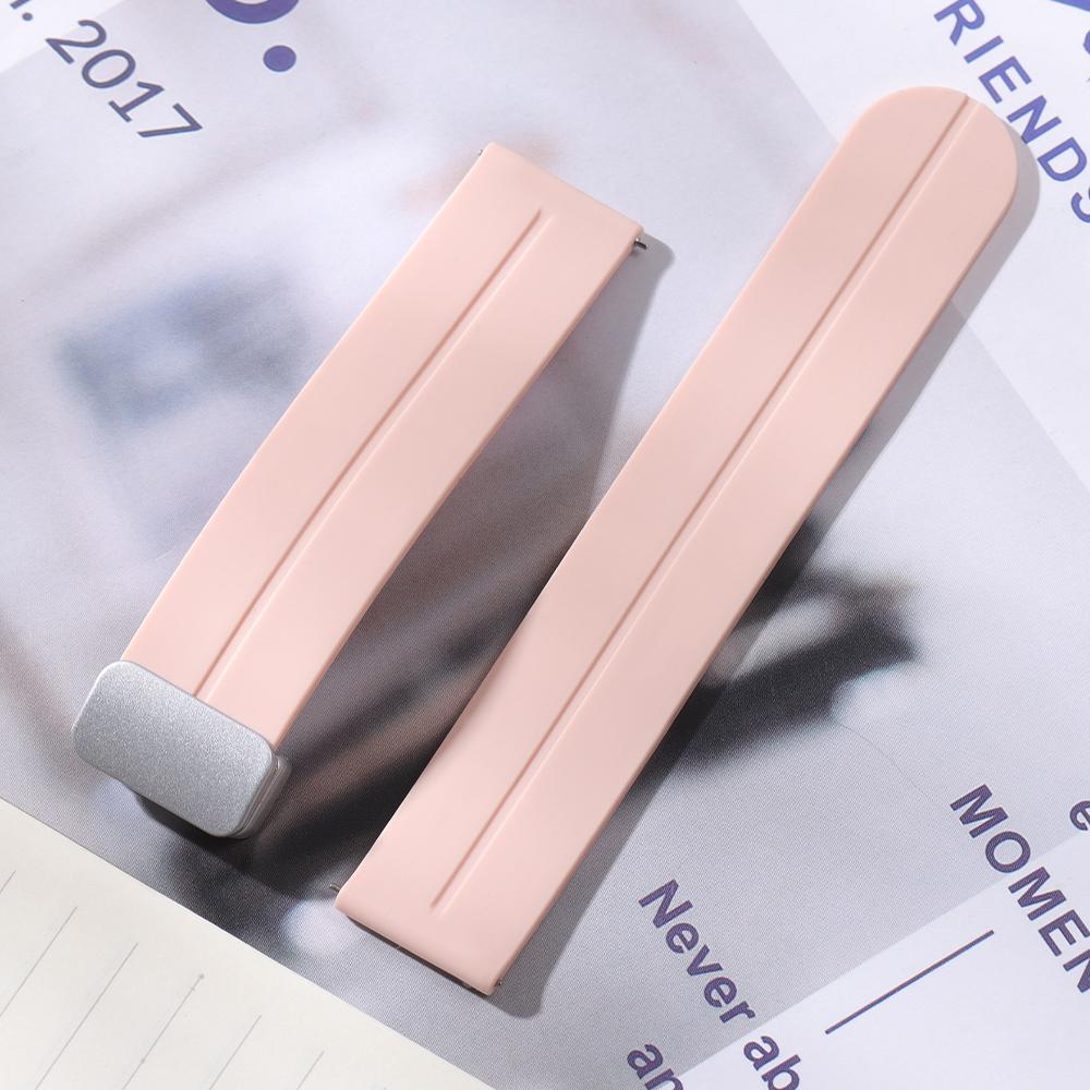 18mm 20mm 22mm Folding Buckle Silicone Strap for Rolex Band Universal Soft Rubber Strap Quick Release Replacement Bracelet