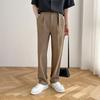 New summer products, light and mature, drape loose casual pants, personalized belt, decorative elastic fabric, straight and slightly wide trousers