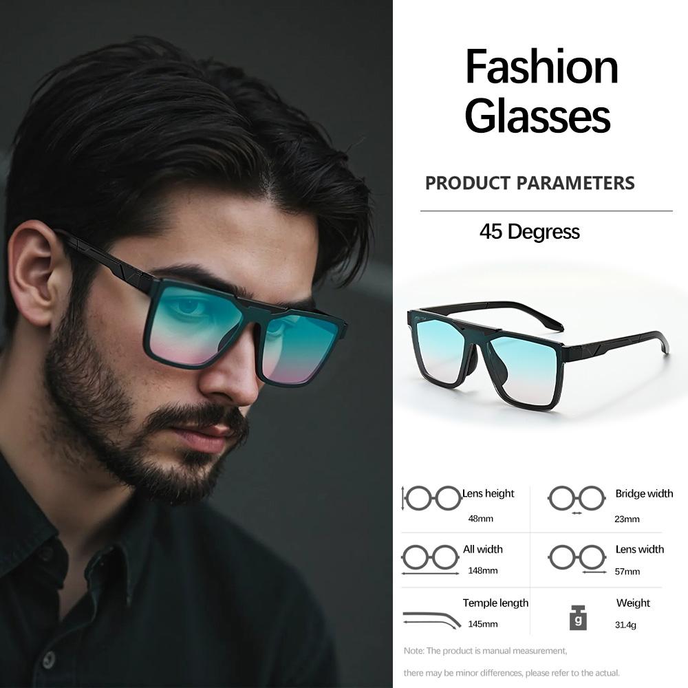 Modern Minimalist Square Sunglasses For Both Men And Women Urban Light Luxury Style Commuting Glasses Frame Mens Sunglasses