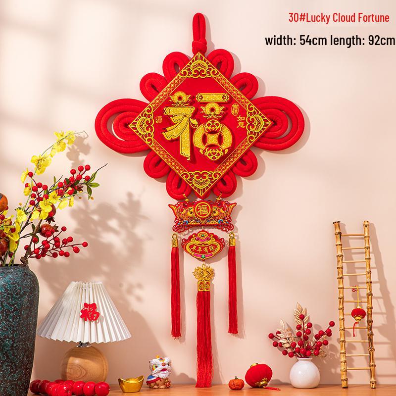 Large Chinese Knot Fu Character Pendant - New Year & Housewarming Wall Decoration