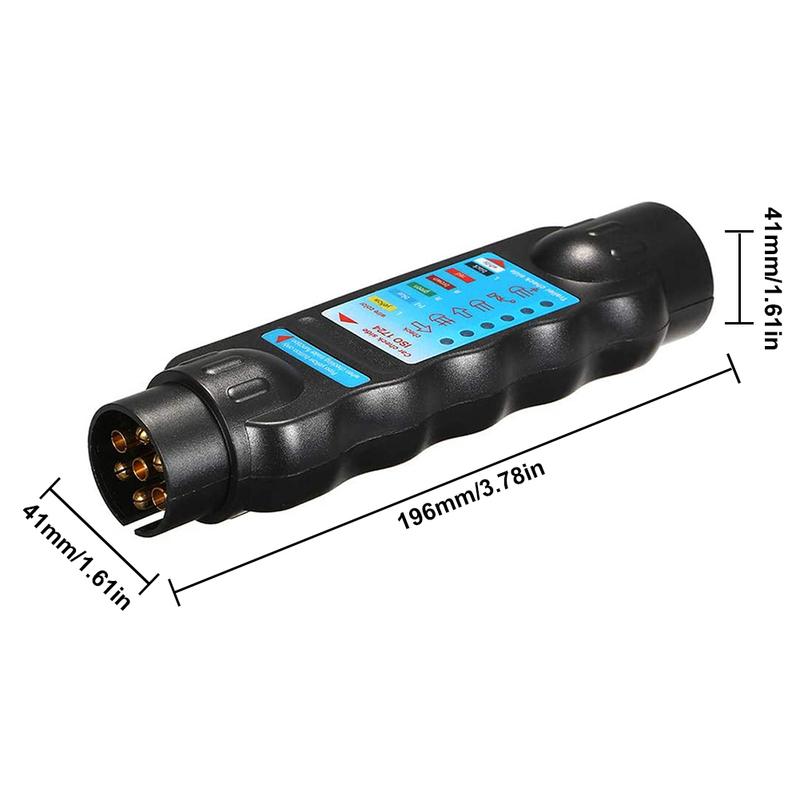 12V 7 Pin Car Towing Light Tester Trailer Plug Socket Diagnostic Tools Wiring Check Light Test Plug Socket Car Truck Accessories