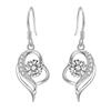 Fashion Long Heart Shaped Dangle Earrings Elegant Jewelry For Women