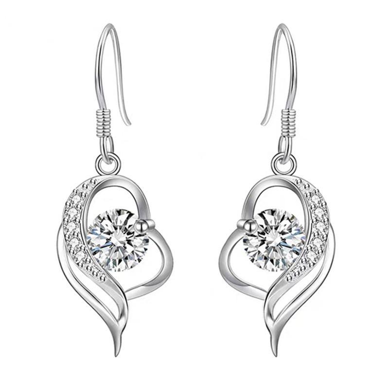 Fashion Long Heart Shaped Dangle Earrings Elegant Jewelry For Women