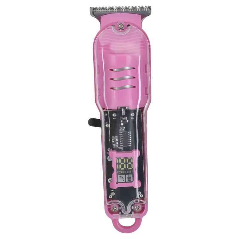 Professional Electric Hair Clipper with Transparent LCD Display for Barbers