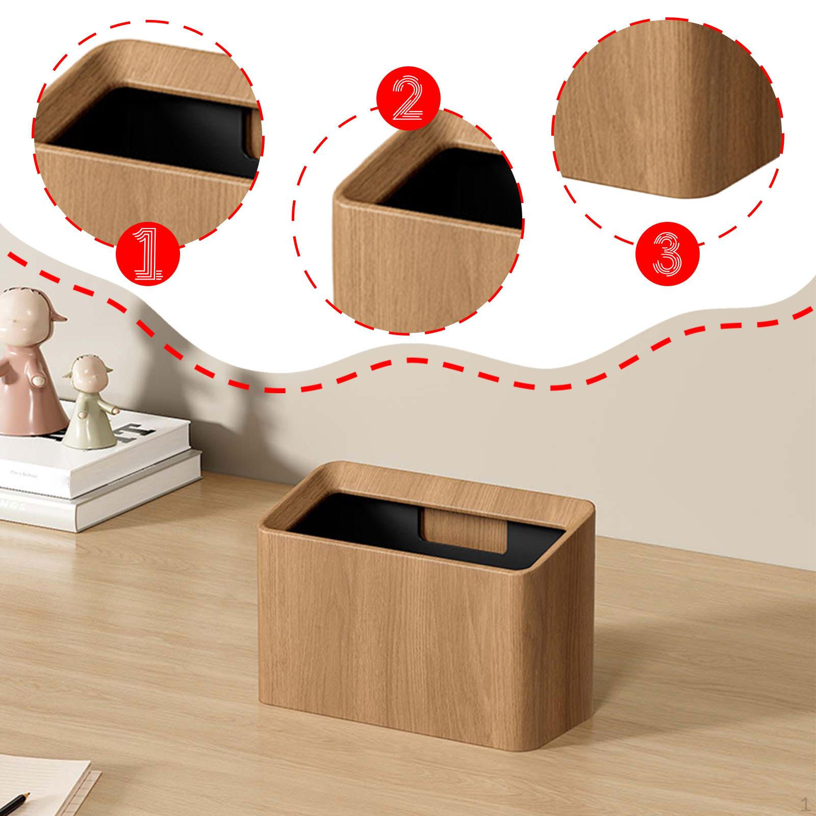 

Компактное мусорное ведро для офиса и дома Wooden color