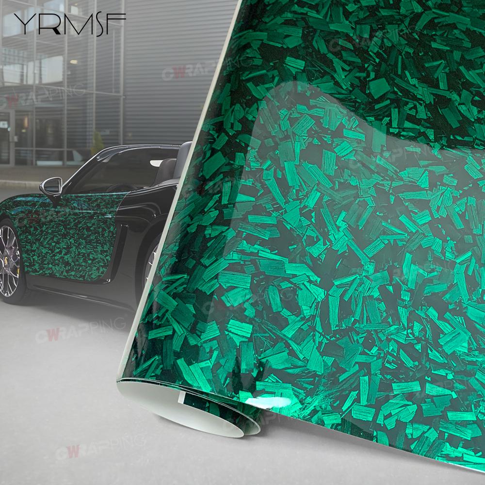 Carbon Fiber Sticker Car Film Covering Exterior Car Stickers Glossy Green Motorcycle Accessories Auto Forged Carbon Wrap Vinyl