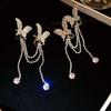 1 pair Zinc Zinc Alloy Silver Tassel Ear Clip Luxury Shiny Temperament Eardrops  Birthday
