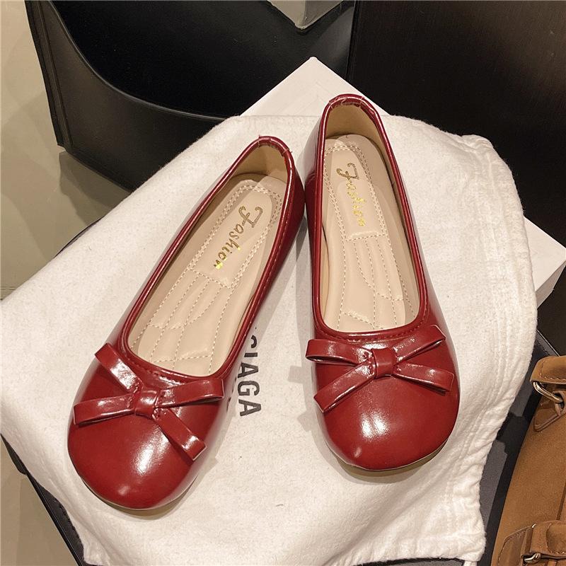 

Super fairy sweet and cool design Mary Jane shoes 2025 new Internet celebrity bow wear round head single shoes 40 красный