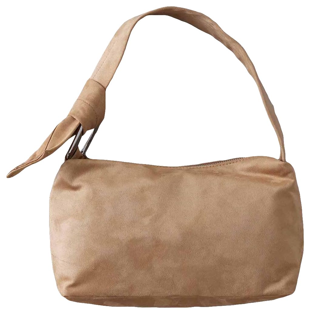 

Faux One Beige [EFOLE] Handbag, Suede, Metal, Handle, Bag, Women s, бежевий