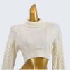 High Neck Short High Waist Long Sleeve Pullover Top Bottoming Shirt Knitting Sweater Pure Color Fall and Winter Thick Women's Inner