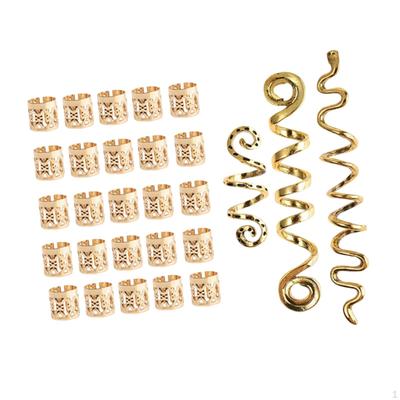 28 Pieces Dreadlock Hair Accessories Braids Rings Braiding Jewelry for Women