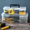 Multipurpose Transparent Organiser Box For Home Repair Tool Easy Carry Handle And Plastic Construction Toolbox