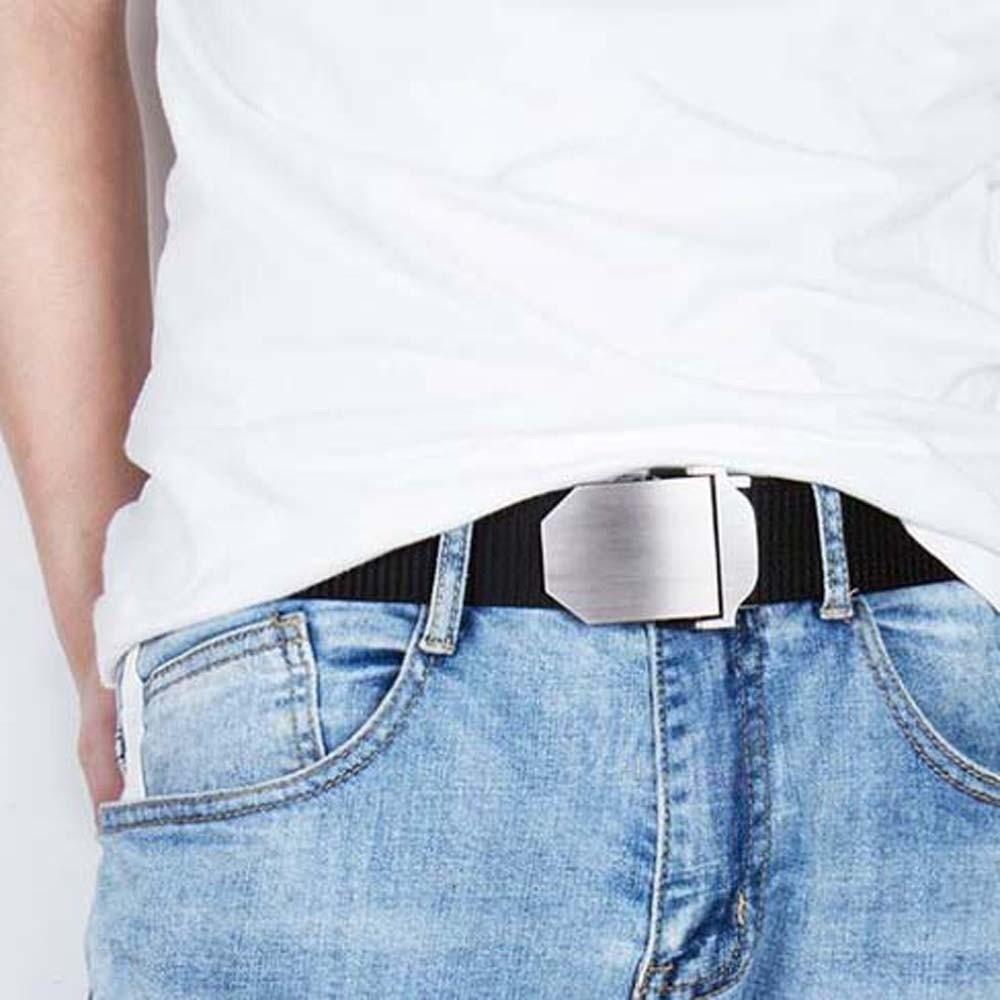 Zinc Zinc Alloy Canvas Waistband Solid Color Sturdy Cloth Belt Fashion Men Weaving Belt  Gifts