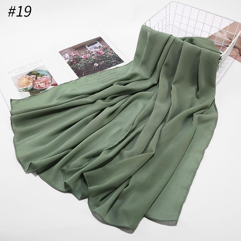 

Plain Crepe Hijabs Chiffon Scarf Soft Shawls Crinkle Wraps Headband Muslim Women Shawls And Wraps Islamic Headscarves