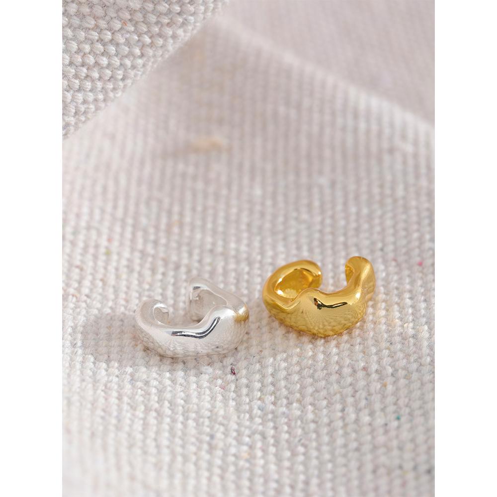 Yhpup 1PC Minimalist Geometric Ear Cartilage INS Jewelry S925 Sterling Silver Cuff Clip-on Earrings Fashion Charm Metal Women