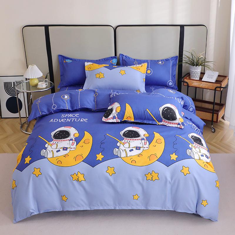 Gestreifte Bettwäsche aus gebürsteter Baumwolle für Herbst/Winter – Verdickter Bettbezug & Laken