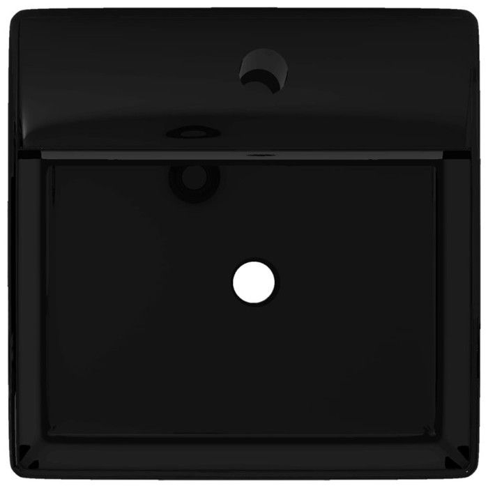 Vasque de lavabo - VIDAXL - Carré - Céramique - Finition haute brillance - Noir