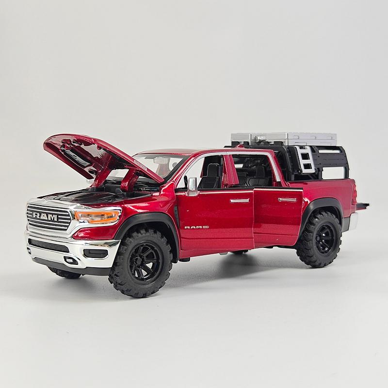 1:32 Simulation Dodge Ram Pickup Legierung Transportfahrzeug Modell Auto Dekoration Türen Können Öffnen Ton und Licht Geschenke
