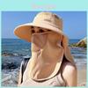 Polyester Wide Brim Sun Hat For Women With Face Shield For Outdoor Summer Activities