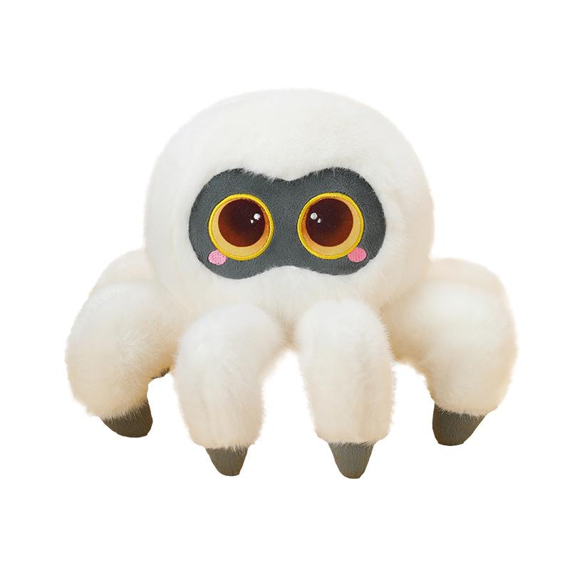 

Halloween Big Eyes Spider Plush Toy Stuffed Black Itsy Bitsy Spiders Plushie Trick Dolls for Boy Birthday Gift about 20X30cm белый
