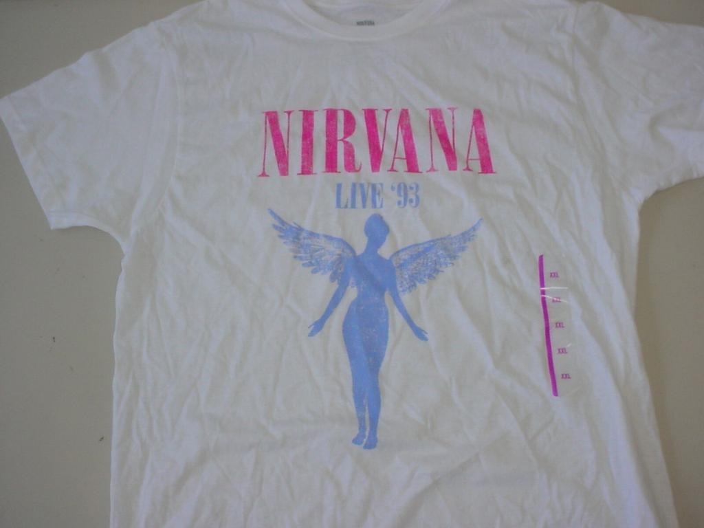 26 Nirvana Live 93 White Short Sleeve T-Shirt Unisex Size XXL Unisex T-Shirt