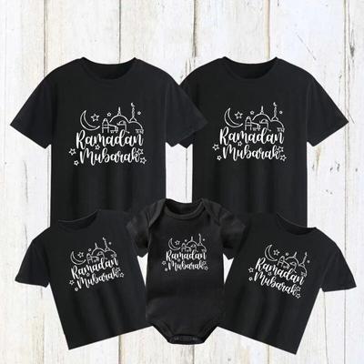Dámská trička Ramadán Rodinné sladěné oblečení Eid Mubarak Táta Máma Děti a Miminko Sladěná trička Bavlna Rodinný vzhled Oblečení Dětská body