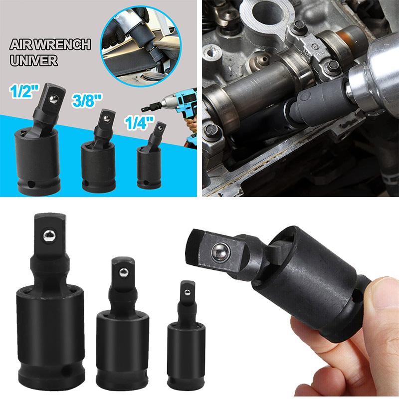 1/2, 3/8, 1/4-inch 360 Degree Impact Universal Joint-Socket Swivel Knuckle Joint Air Wobble Socket Adapter Extension Electric Wrench