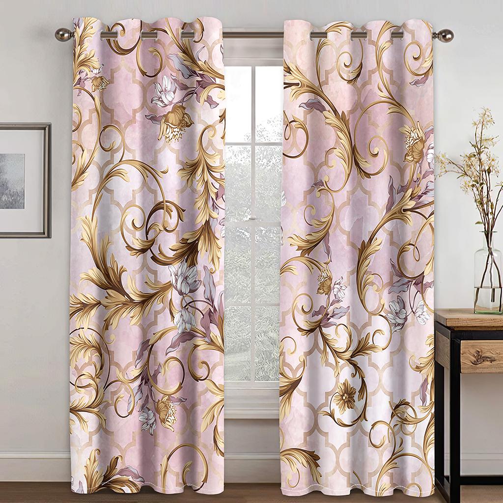 Heißer Verkauf Gold Elegante Günstige Mode Marke Hochzeit Luxus 2 Stücke Dünne Vorhänge für Wohnzimmer Schlafzimmer Fenster Vorhänge Dekor