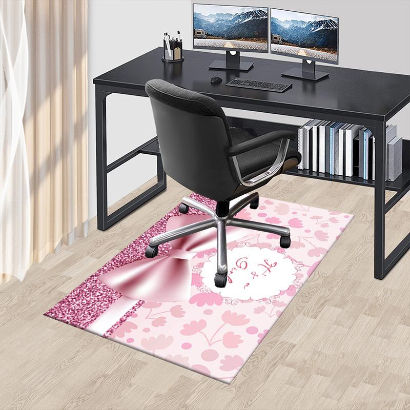 girl flowers Crystal Velvet Office chair mat Area Rug - Non-Slip, Floor Mat, Office Desk Chair Rugs,Christmas Gift-1106226 60cm by 90cm