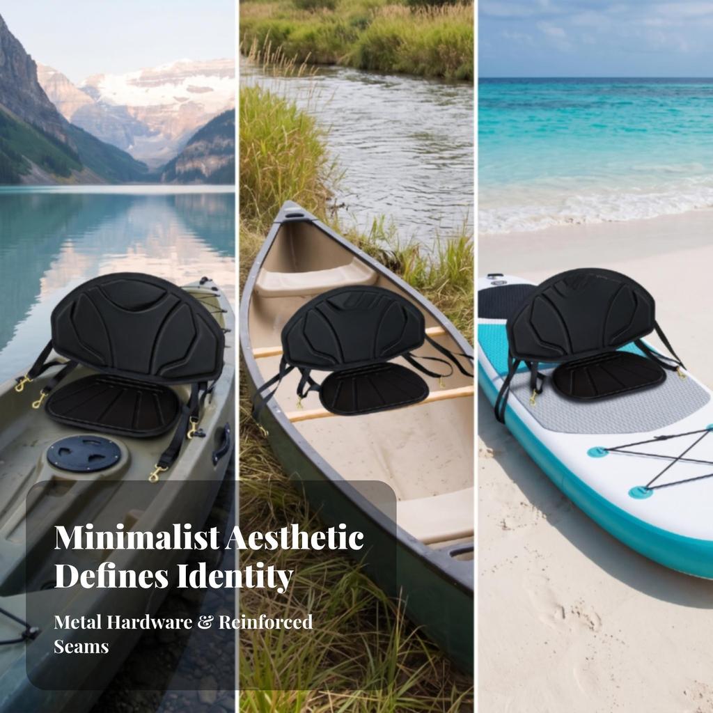 Boat Seat Cushion with Detachable Backrest Supportive for Kayaking, Canoeing