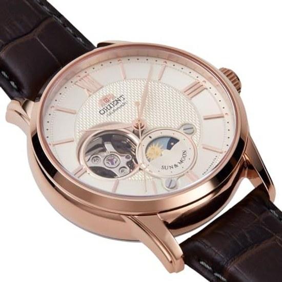 ORIENT SUNMOON Automatische Mechanische Uhr Herstellergarantie für Inlandsmarkt Klassisch RN-AS0002S Herren Weiß Silber