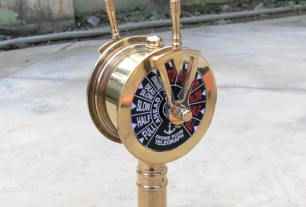 Beautiful Antique Brass Ship Engine Room Telegraph Marine Working Nautical 7