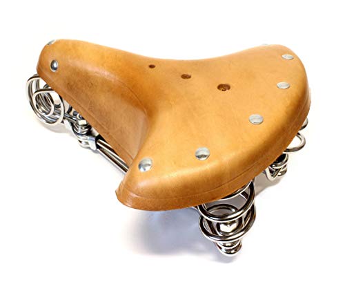 Retro Showa Era Practical Bicycle Saddle, Vintage Reproduction, Dust Cover Included (Natural)