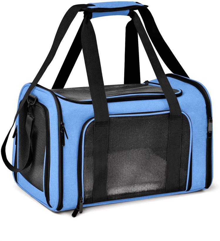 Portable Breathable Pet Carrier: Foldable, Lightweight, Car-Mountable, Large Capacity for Cats and Small Dogs